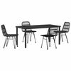 vidaXL Set de masă pentru grădină 5 buc. Negru
