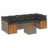 vidaXL Set canapele de grădină cu perne, 8 piese, gri, poliratan