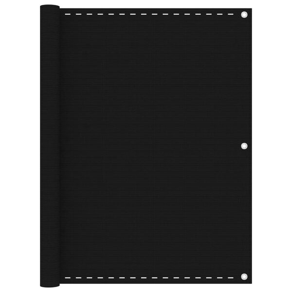 vidaXL Paravan de balcon, negru, 120x400 cm, HDPE