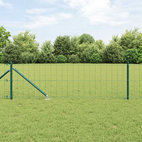 vidaXL Gard cu St&acirc;lp Verde 0,4 x 10 m Oțel și PVC