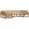 vidaXL Set de canapele de exterior cu pernă 6 pcs Natural și Bej