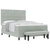 vidaXL Pat cu arcuri cu headboard Gri deschis 200 x 160 cm Catifea