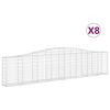 vidaXL Coșuri gabion arcuite 8 buc, 400x30x80/100 cm, fier galvanizat
