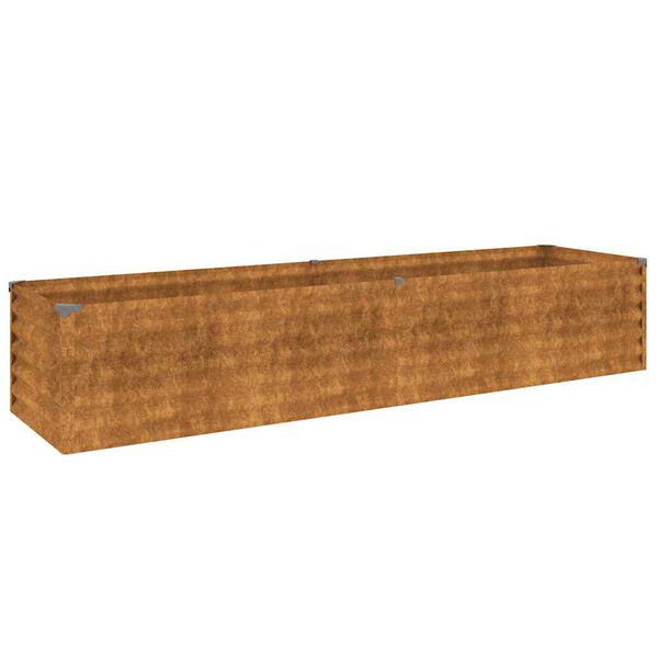 vidaXL Pat de grădină &icirc;nălțat 194x50x36 cm, oțel corten