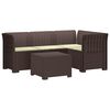 vidaXL Sofa de Grădină 4-Locuri cu Perne Aspect Ratan PP Maro