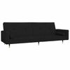 vidaXL Canapea extensibilă cu 2 locuri, 2 perne, negru, catifea