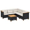 vidaXL Set mobilier de grădină cu perne, 6 piese, negru, poliratan