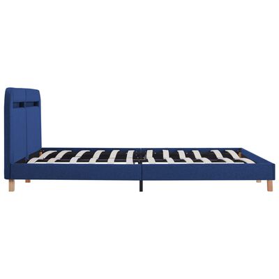 vidaXL Cadru de pat cu LED-uri, albastru, 160x200 cm, material textil