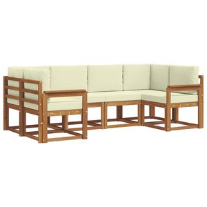 vidaXL Set de canapele de exterior 6 buc. Natural și Crem