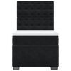 vidaXL Pat box spring cu saltea, negru, 100x200 cm, catifea