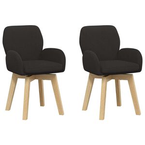 vidaXL Scaune de dining rotative 2 buc. Boucl&eacute; Negru 54 x 58 x 87 cm
