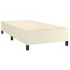 vidaXL Pat box spring cu saltea, crem, 80x200 cm, piele ecologică