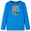 vidaXL Tricou copii m&acirc;neci lungi albastru cobalt 128