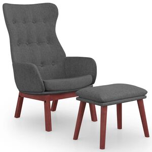 vidaXL Scaun de relaxare cu taburet, gri deschis, textil