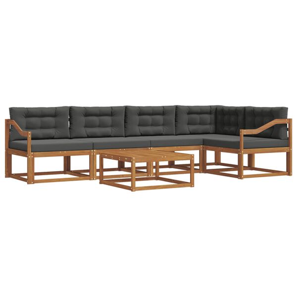 vidaXL Set de canapele de exterior cu pernă 6 pcs Natural și Antracit