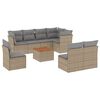 vidaXL Set canapele de grădină, 9 piese, cu perne, bej, poliratan