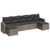 vidaXL Set canapele de grădină, 7 piese, cu perne, gri, poliratan