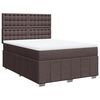 vidaXL Pat continental cu saltea, maro &icirc;nchis, 140x200 cm, textil