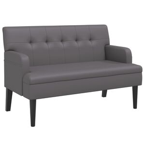 vidaXL Banchetă cu spătar, gri, 112x65,5x75 cm, piele ecologică