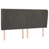 vidaXL Tăblie de pat cu aripioare gri &icirc;nchis 183x23x118/128 cm catifea