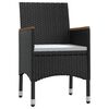 vidaXL Set mobilier de grădină cu perne, 3 piese, negru