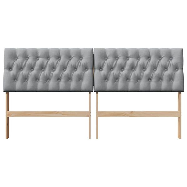 vidaXL Tăblie tapițată Gri deschis 180 cm Lemn de pin masiv