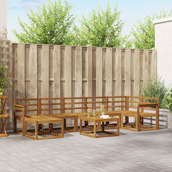 vidaXL Set de canapele de exterior 8 pcs natural Lemn Solid de Acacia