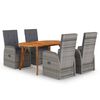 vidaXL Set mobilier de grădină, 5 piese, gri