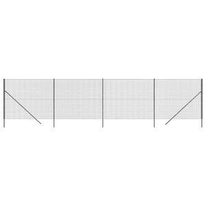vidaXL Gard plasă de s&acirc;rmă, antracit, 1,6x10 m, oțel galvanizat
