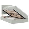 vidaXL Pat cu LED și saltea Gri deschis 120 x 190 cm Catifea