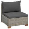 vidaXL Sofa Medie cu Perne GENDT Ratan Natural Gri Kubu