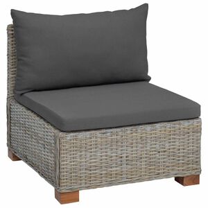 vidaXL Sofa Medie cu Perne GENDT Ratan Natural Gri Kubu