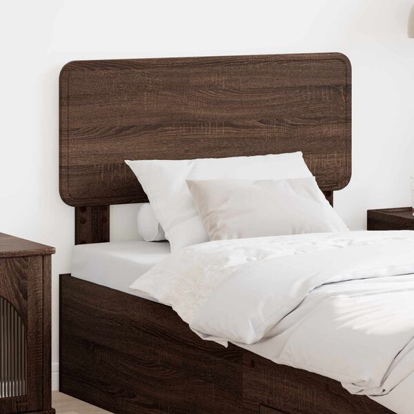 vidaXL Tăblie cap cu headboard Stejar &icirc;nchis 80 cm Lemn compozit
