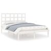 vidaXL Cadru de pat Super King, alb, 180x200 cm, lemn masiv