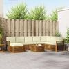vidaXL Set canapea sectională cu pernă 9 pcs Natural și Crem