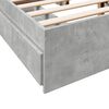 vidaXL Cadru de pat cu sertare, gri beton, 135x190 cm, lemn prelucrat