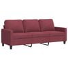 vidaXL Canapea cu 3 locuri, roșu vin, 180 cm, material textil