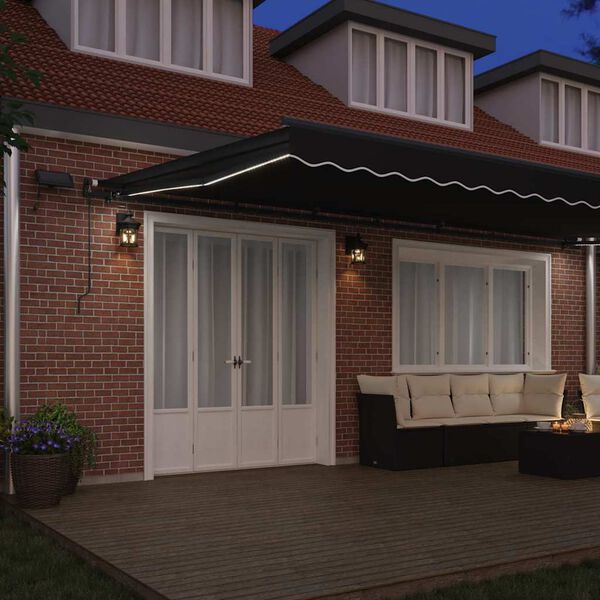 vidaXL Cortina Retractabilă Manual Negru 600 &times;300 cm țesătură