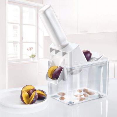 Leifheit Instrument de eliminare sâmburi pentru prune, alb, 37300