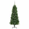 vidaXL Brad Crăciun pre-iluminat artificial set globuri verde 240 cm