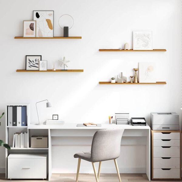 vidaXL Raft de perete cu raft 4 pcs Bej 100 x 9 x 3 cm Lemn compozit