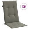 vidaXL Perne scaun cu spătar &icirc;nalt 6 buc. melanj gri 120x50x4cm textil
