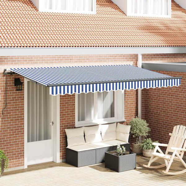 vidaXL Cortina Retractabilă albastru 400 x 200 cm țesătură