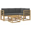 vidaXL Set de canapele de exterior cu pernă 5 pcs Alb și antracit