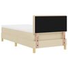 vidaXL Pat cu arcuri cu saltea cu headboard Crem 80 x 200 cm țesătură
