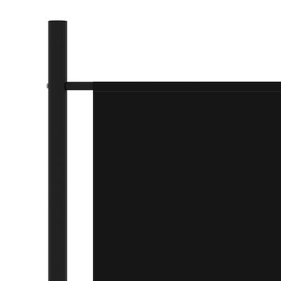 vidaXL Paravan de cameră cu 3 panouri, negru, 260 x 180 cm, textil
