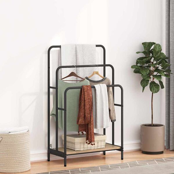 vidaXL Stativ pentru haine cu raft Stejar Sonoma 60 x 30 x 100,5 cm