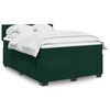 vidaXL Pat box spring cu saltea, verde închis, 160x200 cm, catifea