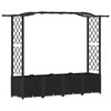 vidaXL Pat Ridicat cu Trellis și Acoperiș Negru 204 x 40 x 141 cm PP