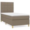 vidaXL Pat box spring cu saltea, gri taupe, 100x200 cm, textil